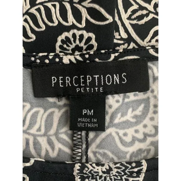 Perceptions Floral Print Sleeveless Stretch A-Line Dress Size Petite Medium - Picture 8 of 10
